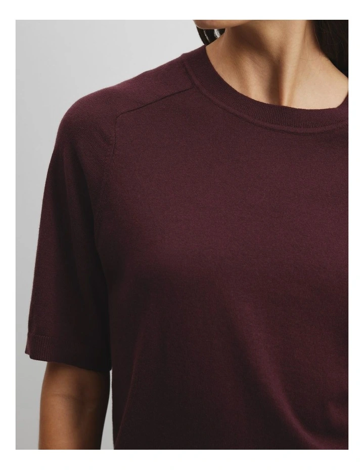Cashmere Blend T-shirt in Plum image 2