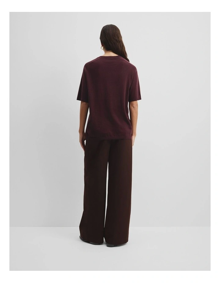 Cashmere Blend T-shirt in Plum image 4