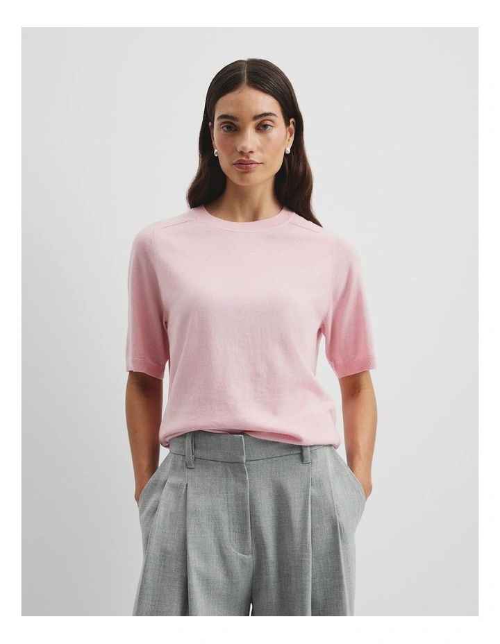 Cashmere Blend T-shirt in Floss Pink image 2