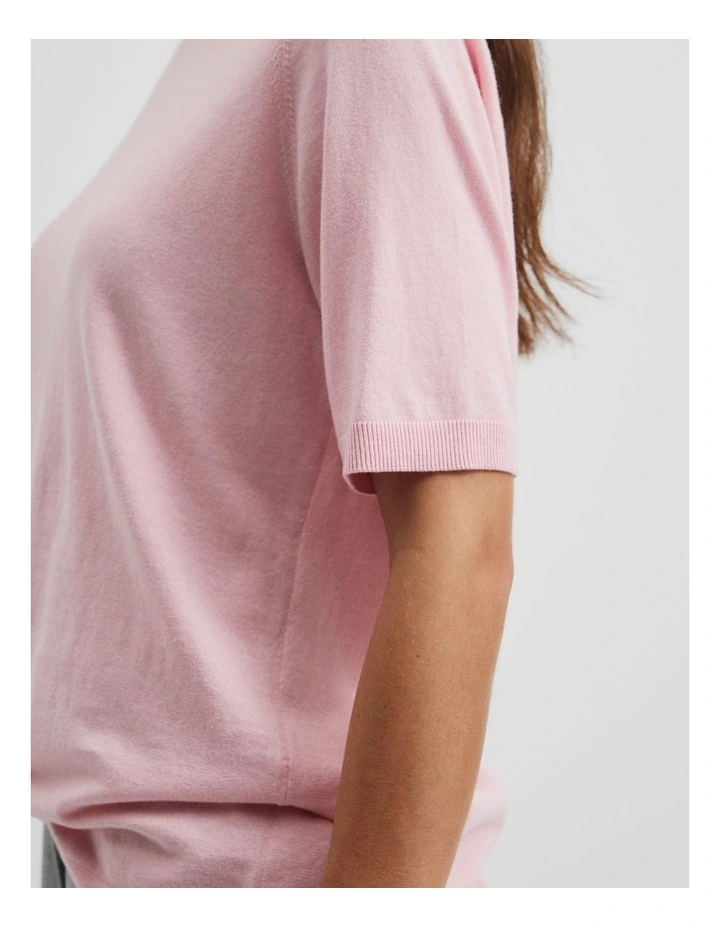 Cashmere Blend T-shirt in Floss Pink image 3