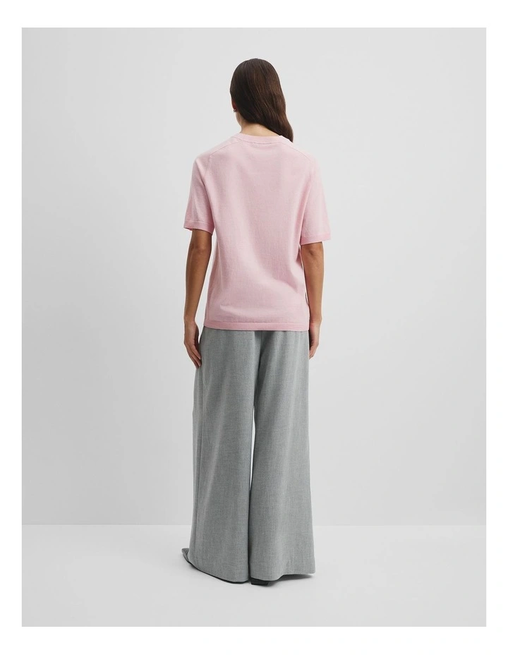 Cashmere Blend T-shirt in Floss Pink image 4