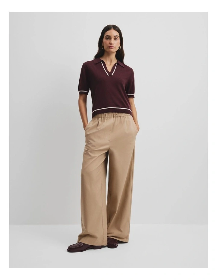 Cashmere Blend Short Sleeve Knit in Plum image 3