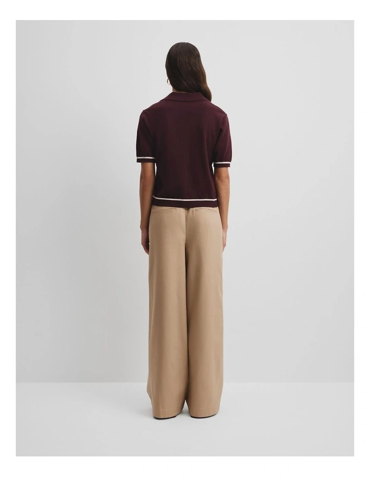 Cashmere Blend Short Sleeve Knit in Plum image 4