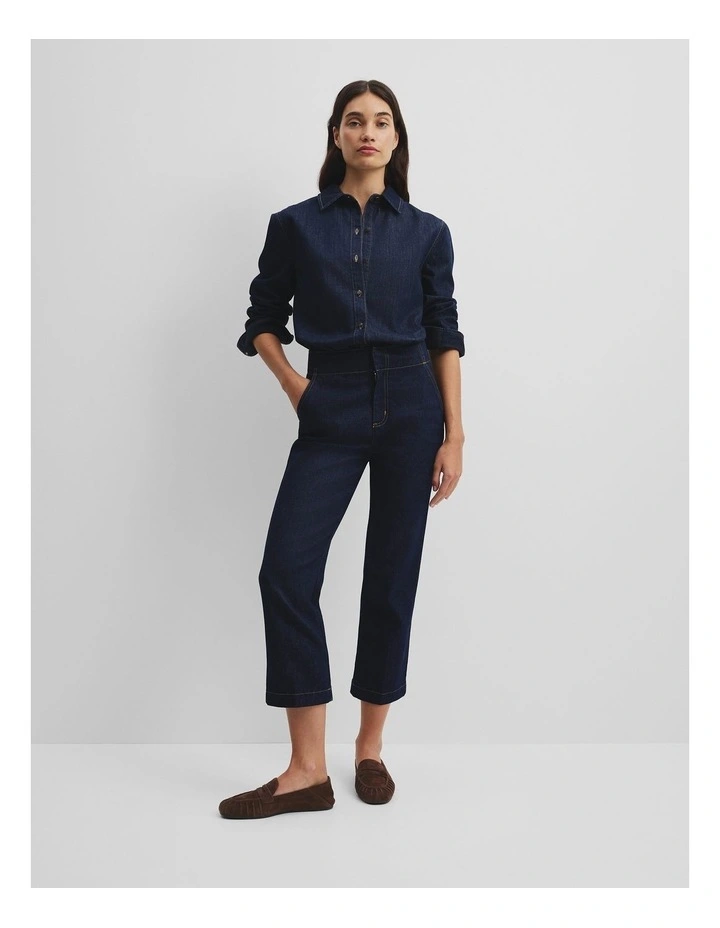 Cropped Jean in Indigo Rinse image 1