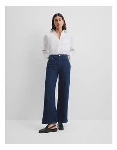 Recycled Cotton Straight Tailored Jean in Ink Wash