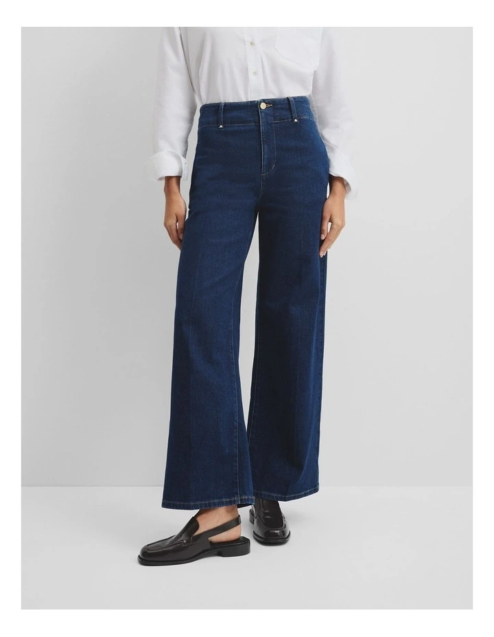 Recycled Cotton Straight Tailored Jean in Ink Wash image 2