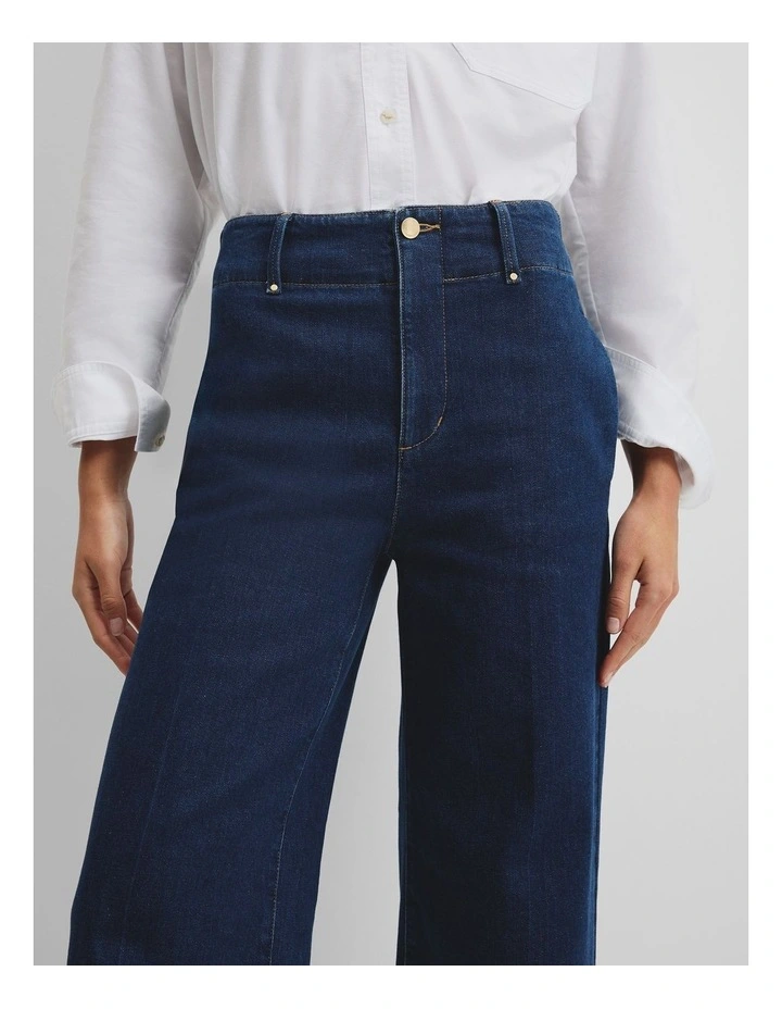 Recycled Cotton Straight Tailored Jean in Ink Wash image 3