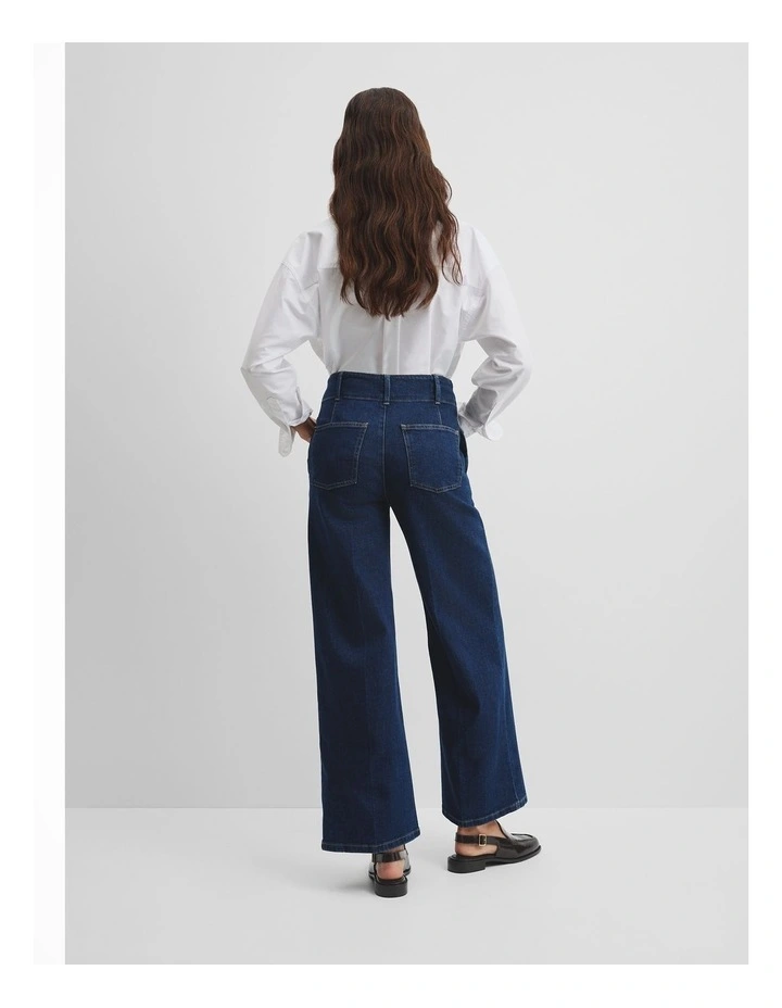 Recycled Cotton Straight Tailored Jean in Ink Wash image 4