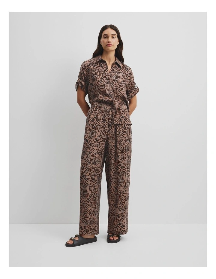 Print Pull On Cupro Pintuck in Micro Zebra image 1