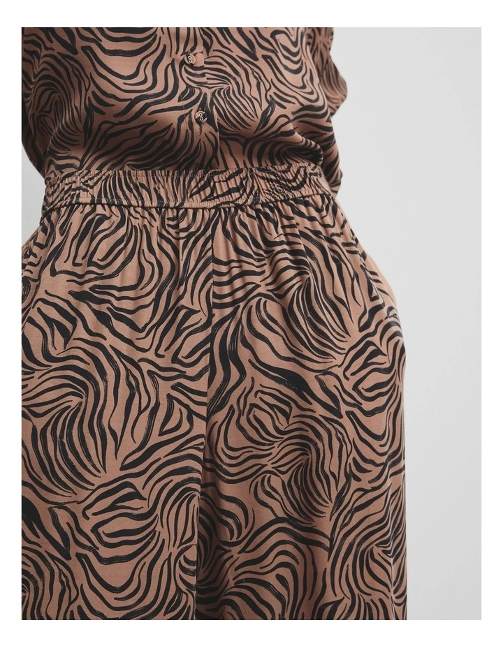 Print Pull On Cupro Pintuck in Micro Zebra image 3