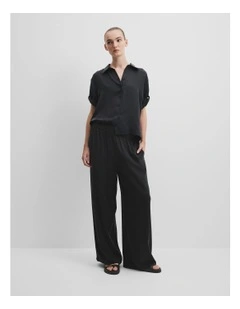 Pull On Cupro Pant in Black