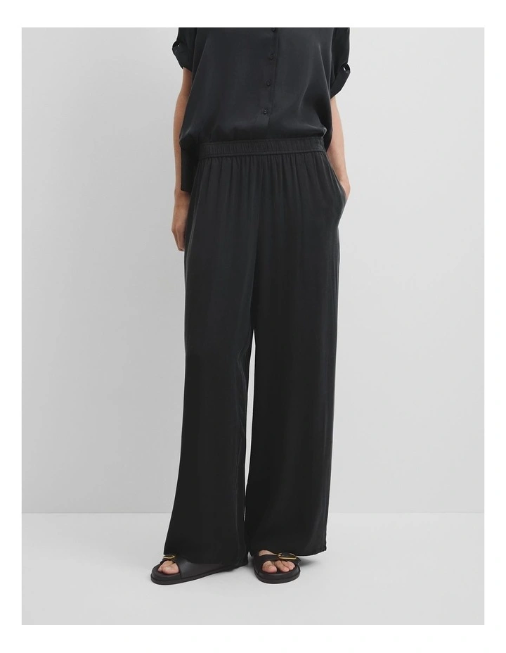 Pull On Cupro Pant in Black image 2