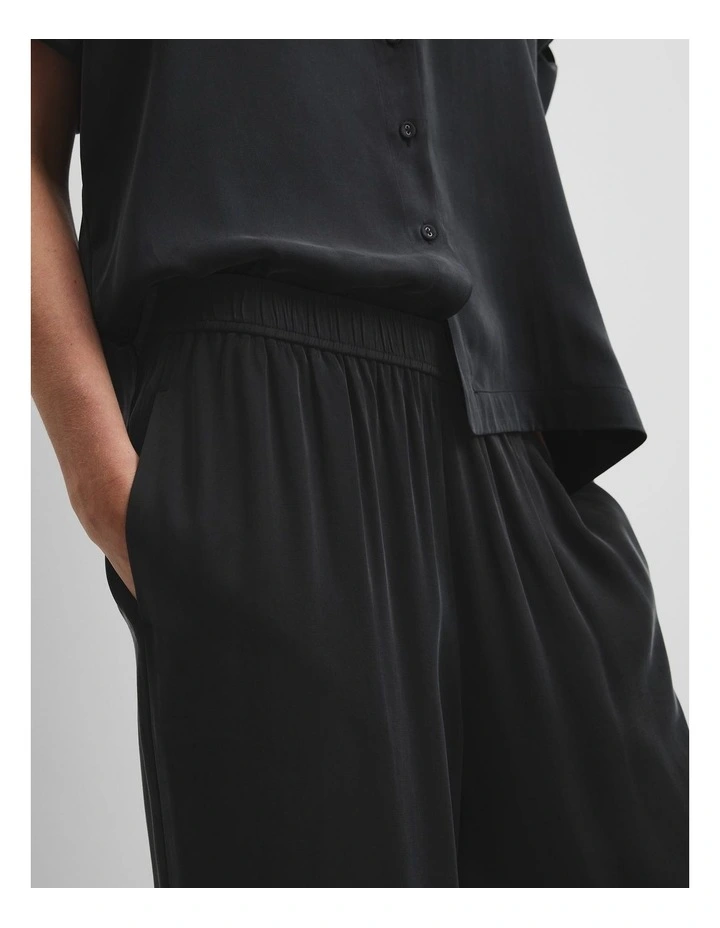 Pull On Cupro Pant in Black image 3