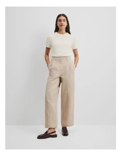 Australian Cotton Tapered Twill Pant in Sand