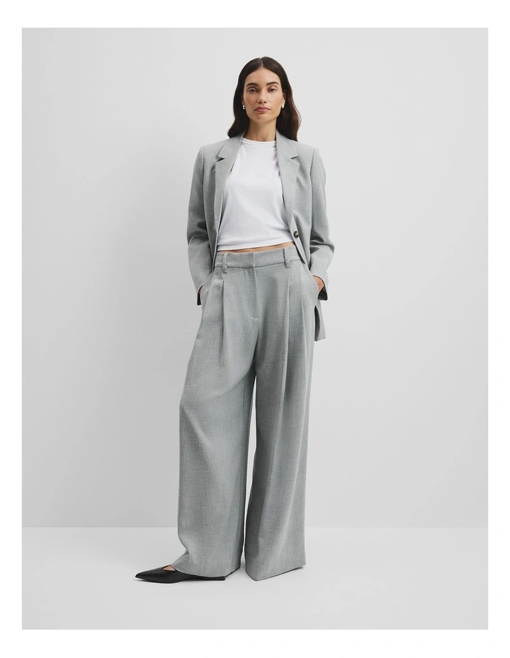 Soft Pleat Pant in Grey Marle image 1
