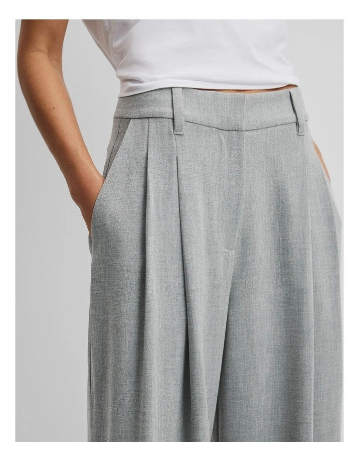 Soft Pleat Pant in Grey Marle image 3