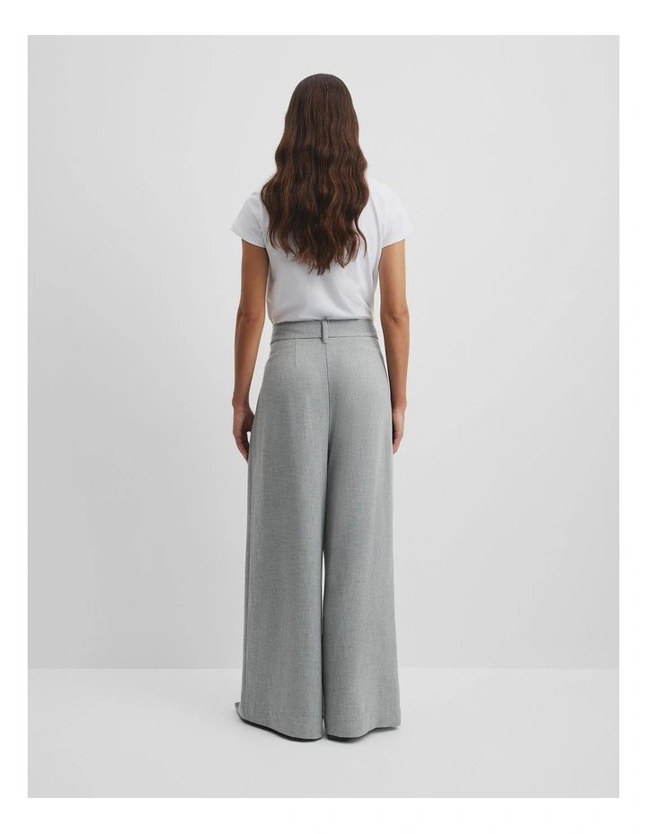 Soft Pleat Pant in Grey Marle image 4