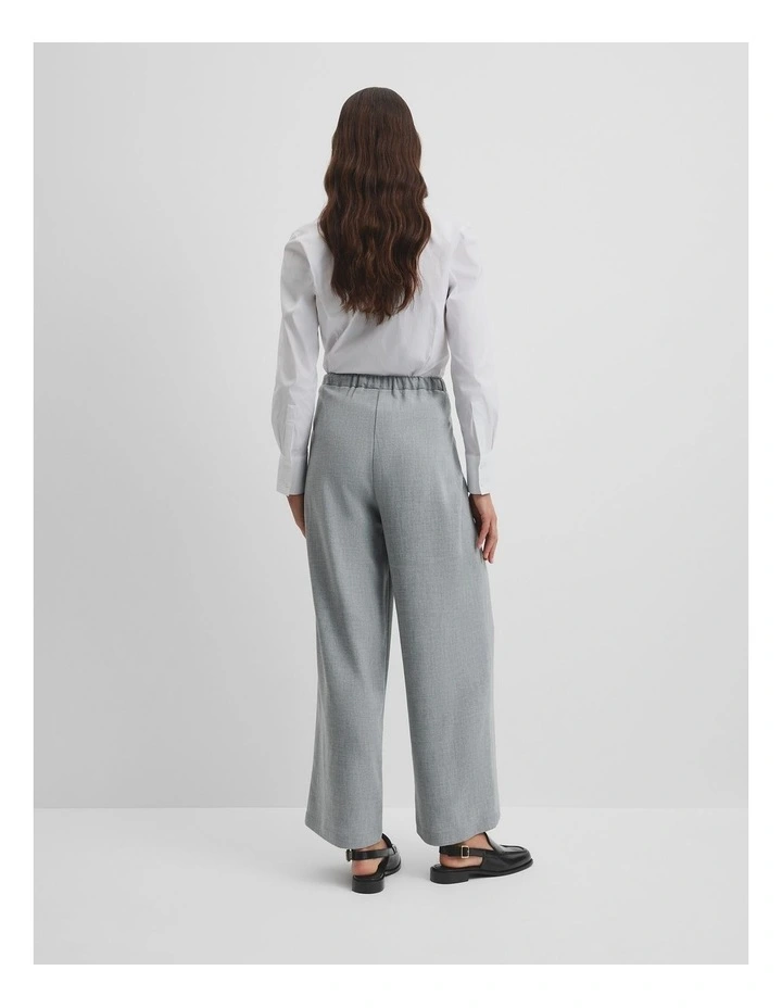 Fluid Wide Leg Pant in Grey Marle image 4