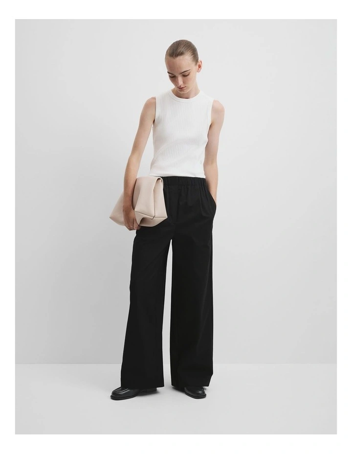 Cotton Twill Pant in Black image 1