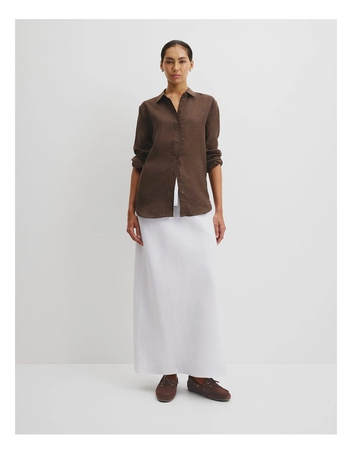 Organically Grown Linen Shirt in Cocoa image 1