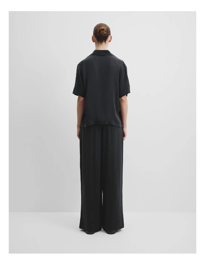 Short Sleeve Cupro Shirt in Black image 4