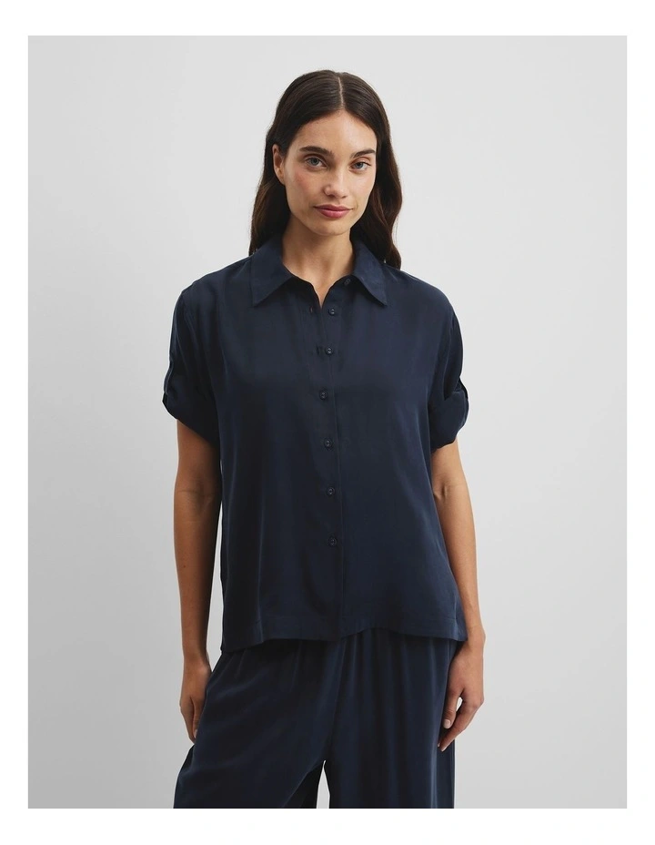 Short Sleeve Cupro Shirt in Twilight image 1