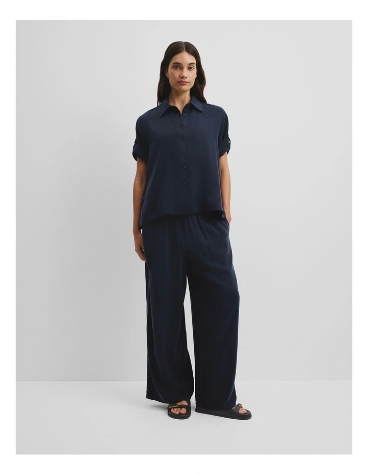 Short Sleeve Cupro Shirt in Twilight image 2