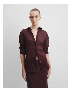 Relaxed Fluid Shirt in Plum
