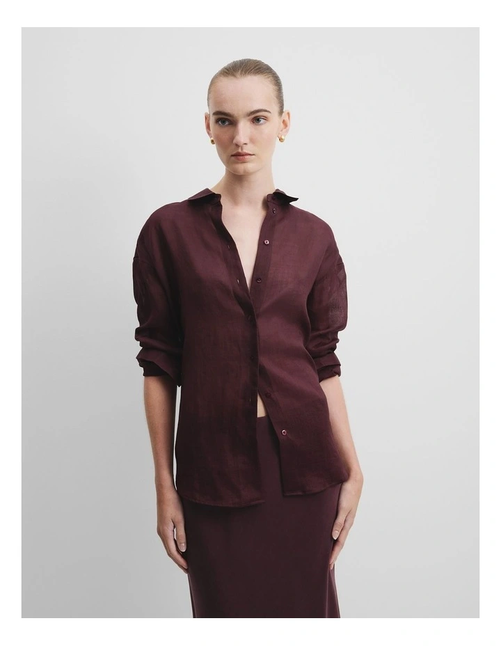 Relaxed Fluid Shirt in Plum image 1