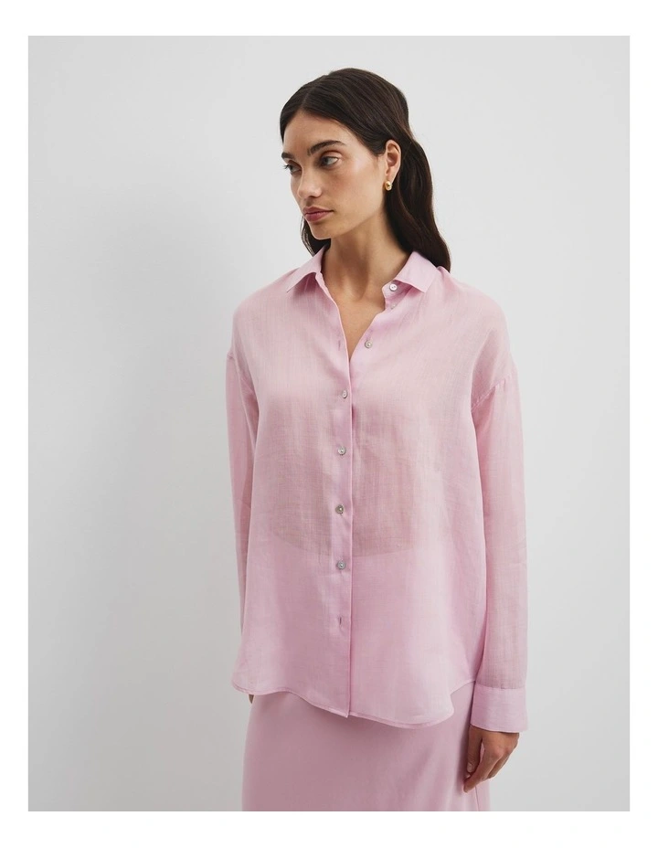 Relaxed Fluid Shirt in Floss Pink image 2