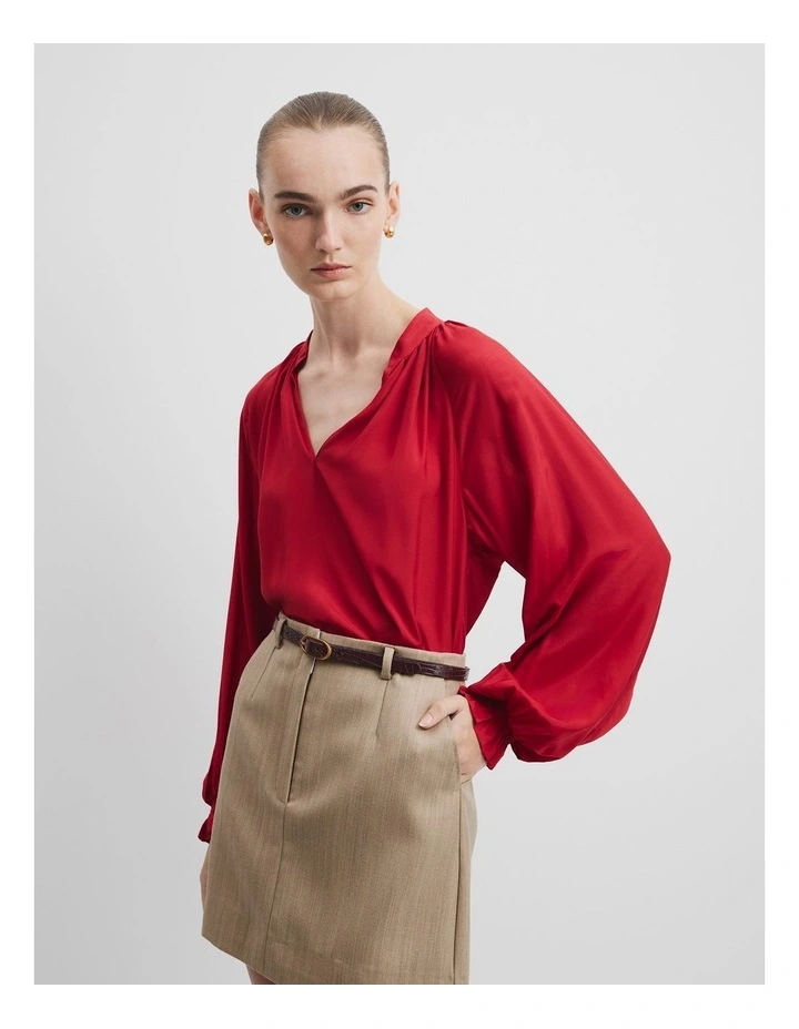 Draped Blouse in Garnet image 1