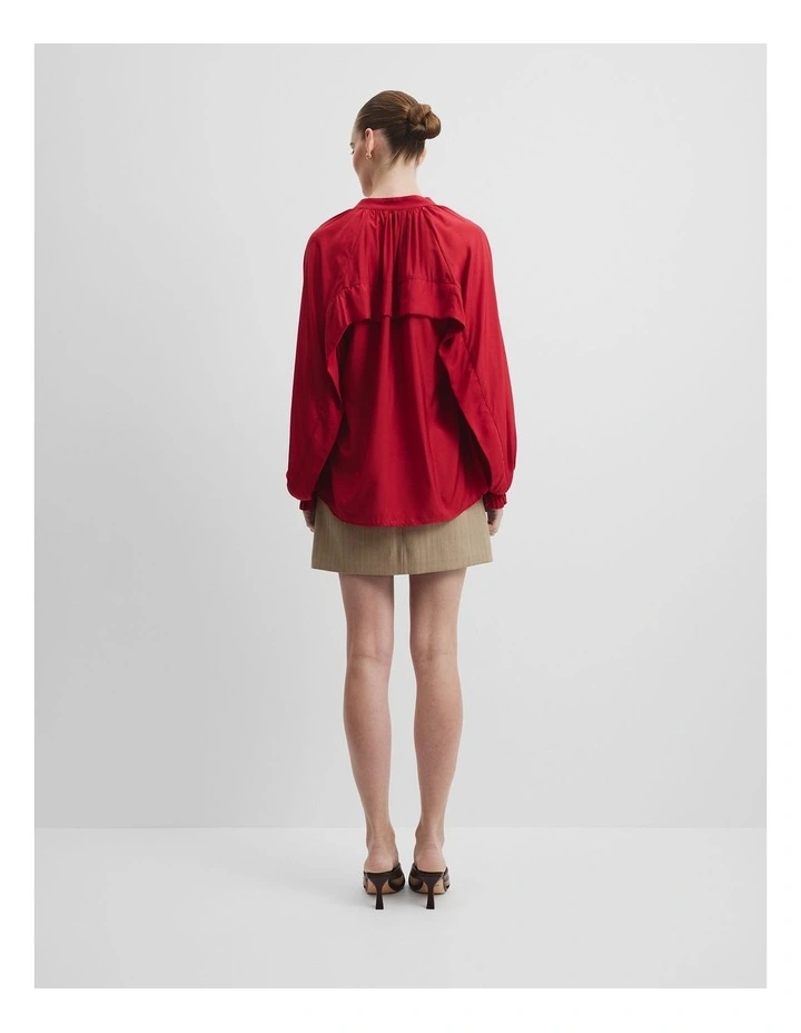 Draped Blouse in Garnet image 4