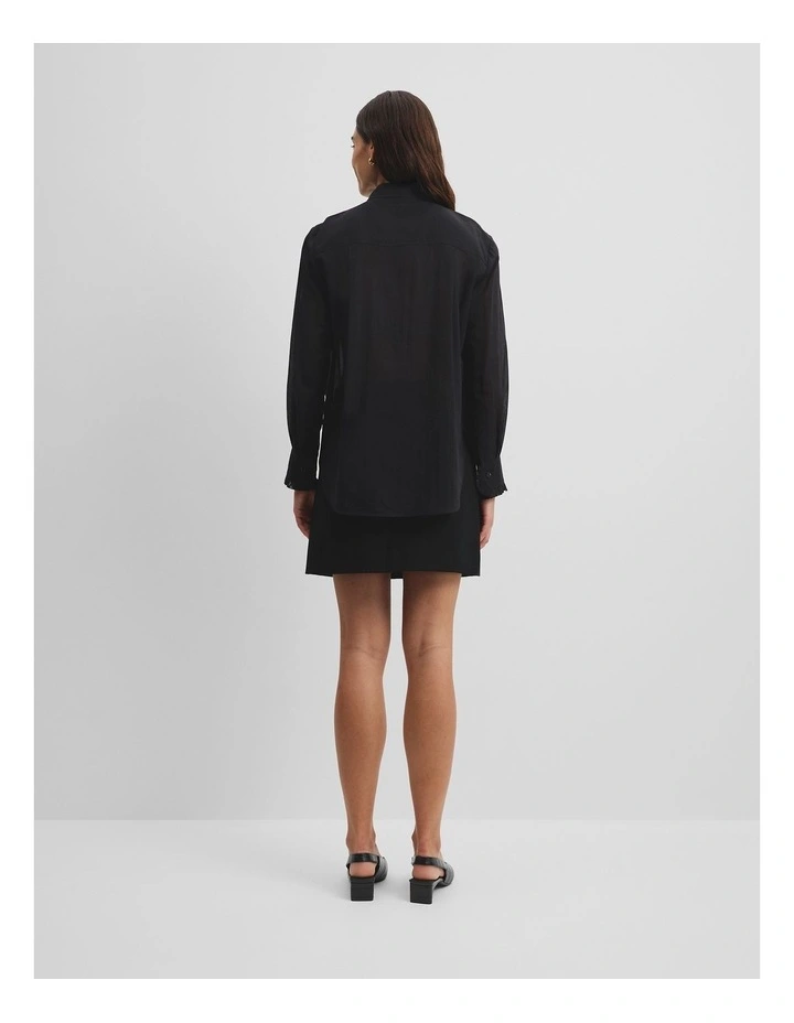 Soft Ruffle Blouse in Black image 4