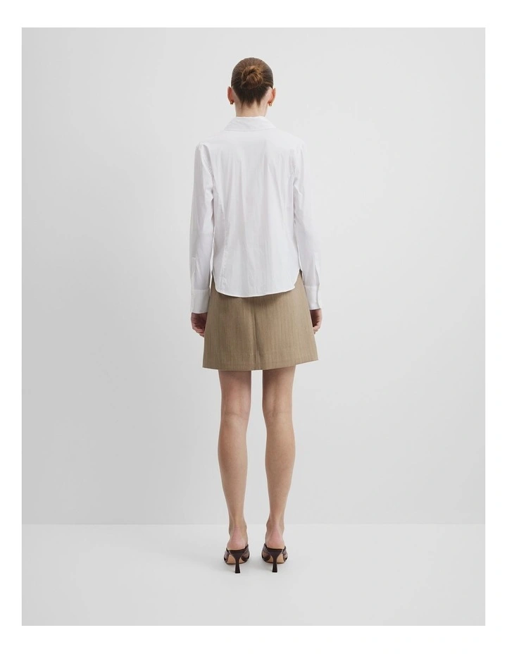 Stretch Slim Poplin Shirt in Antique White image 4