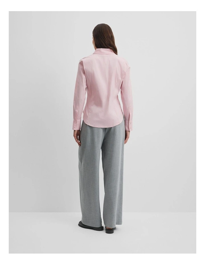 Stretch Slim Poplin Shirt in Floss Pink image 4