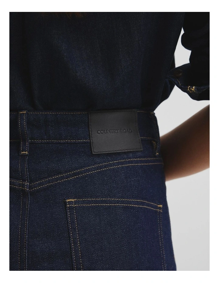 Denim Midi Skirt in Indigo Rinse image 3