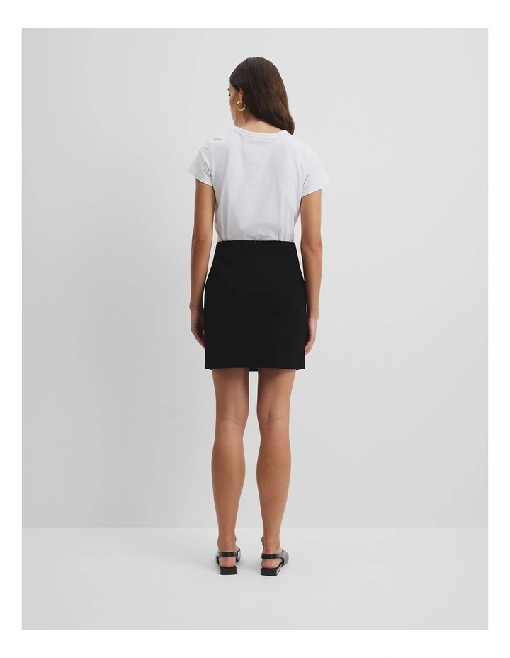 Compact Knit Mini Skirt in Black image 4