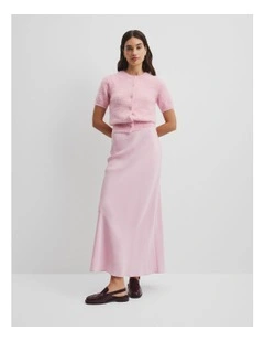 Fluid Bias Skirt in Floss Pink