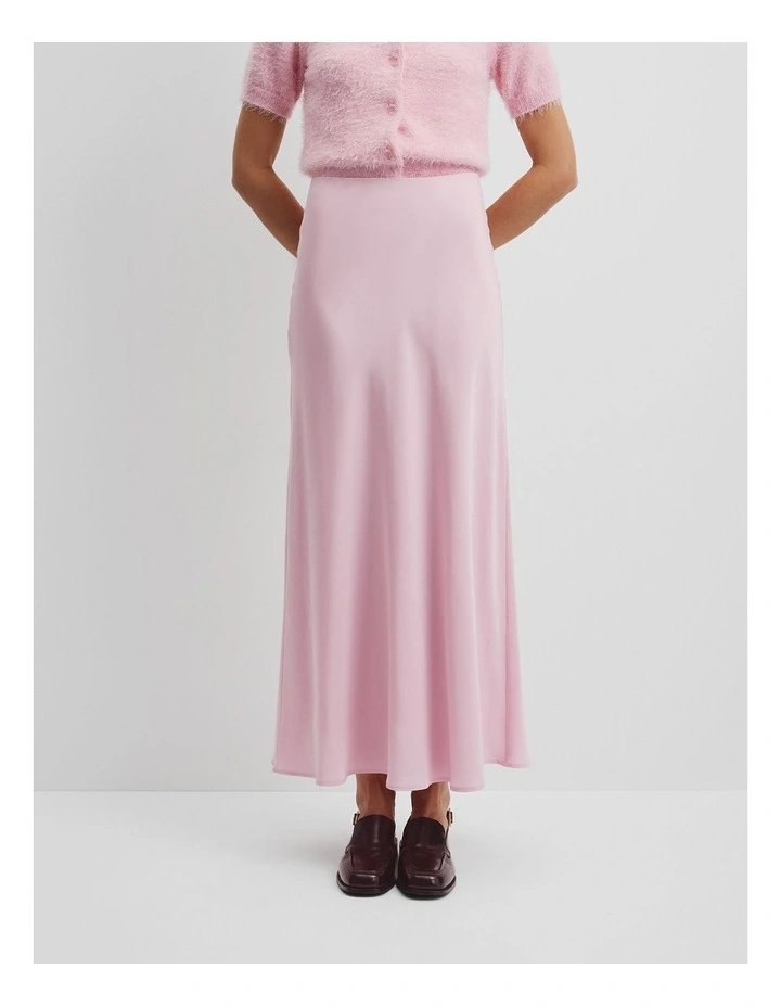 Fluid Bias Skirt in Floss Pink image 2