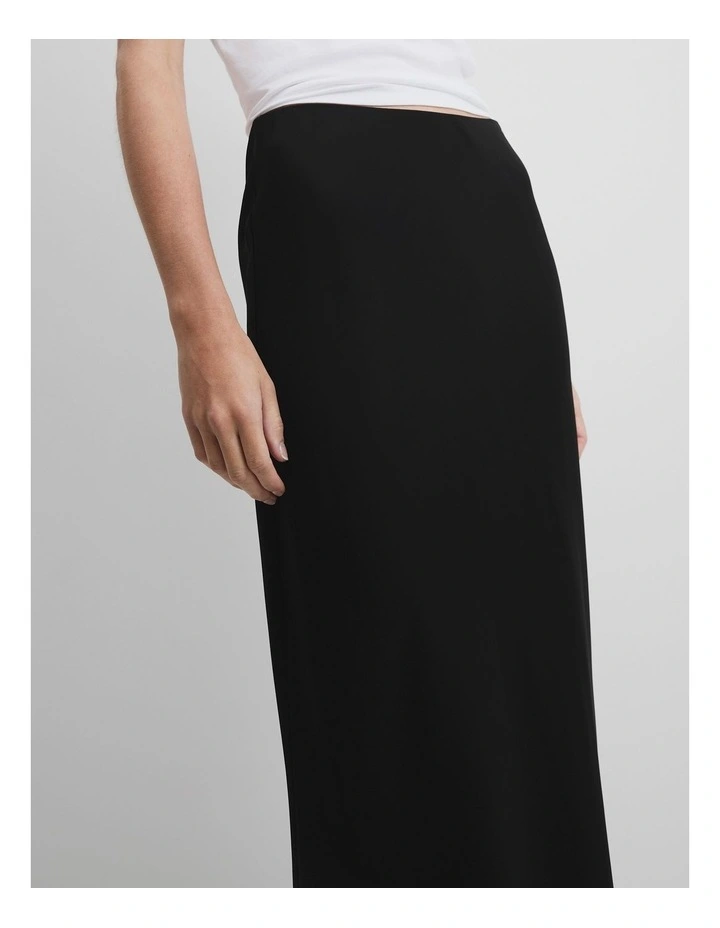Crepe Bias Skirt in Black image 3