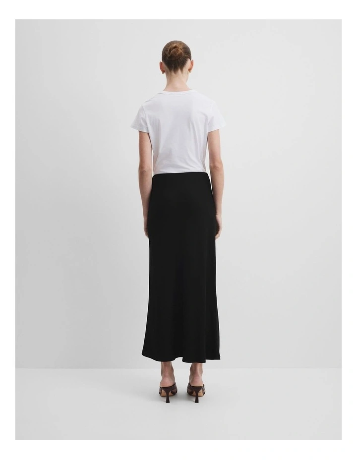 Crepe Bias Skirt in Black image 4