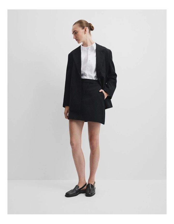 Pinstripe Skirt in Black Stripe image 1