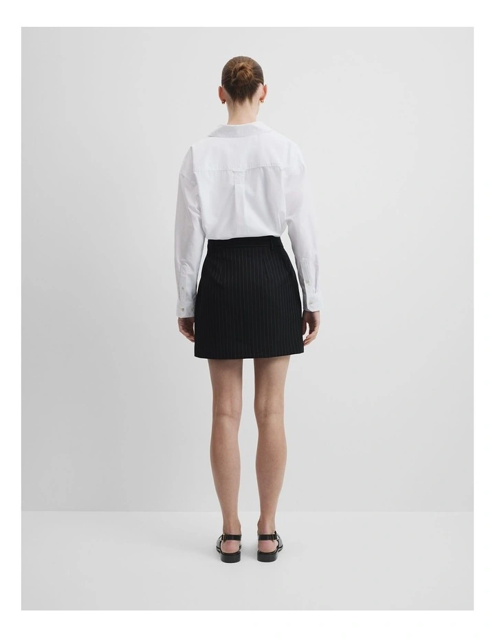Pinstripe Skirt in Black Stripe image 4