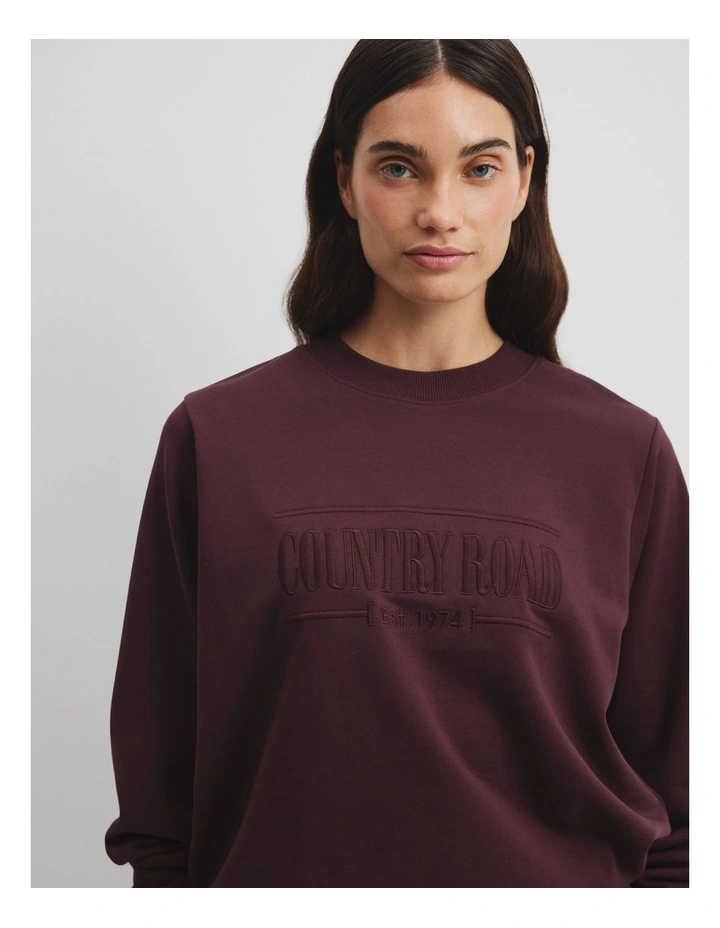 Australian Cotton Heritage Sweat in Plum image 2