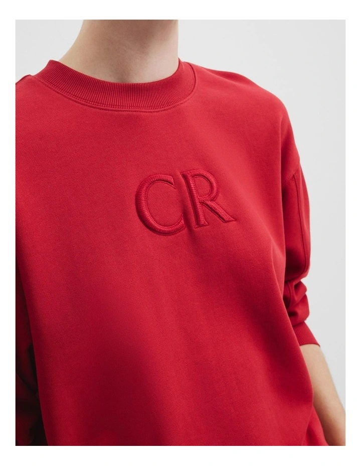 Australian Cotton Cr Logo Sweat in Garnet image 2