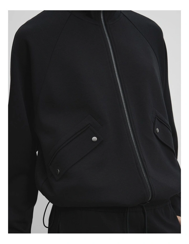 Soft Track Jacket in Black image 2