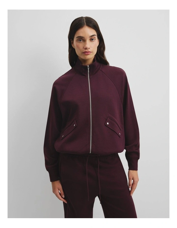 Soft Track Jacket in Plum image 1