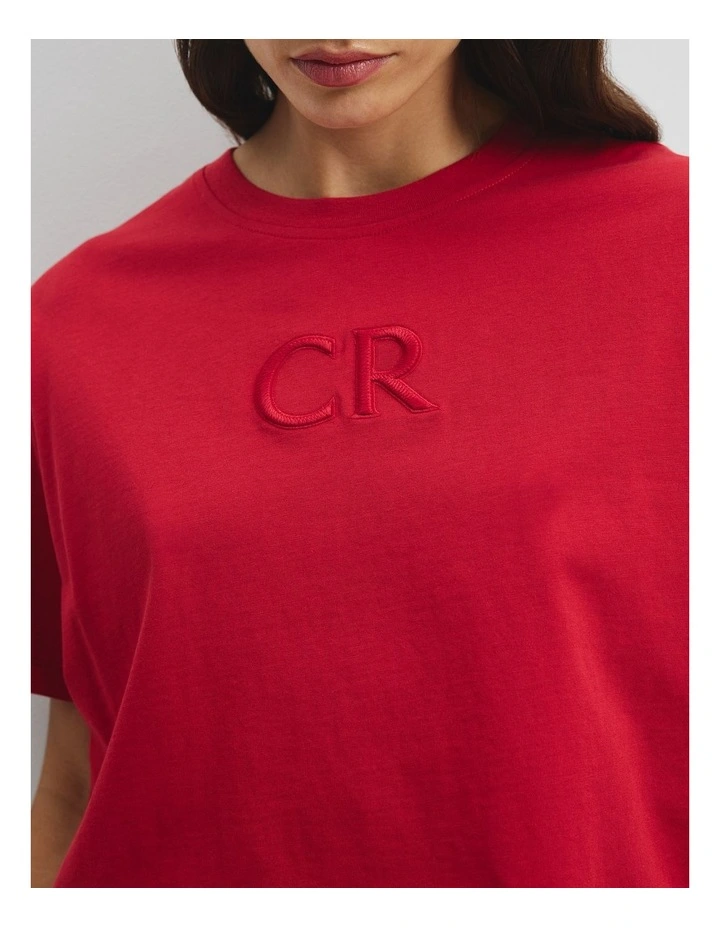 Australian Cotton Cr Logo T-shirt in Garnet image 2