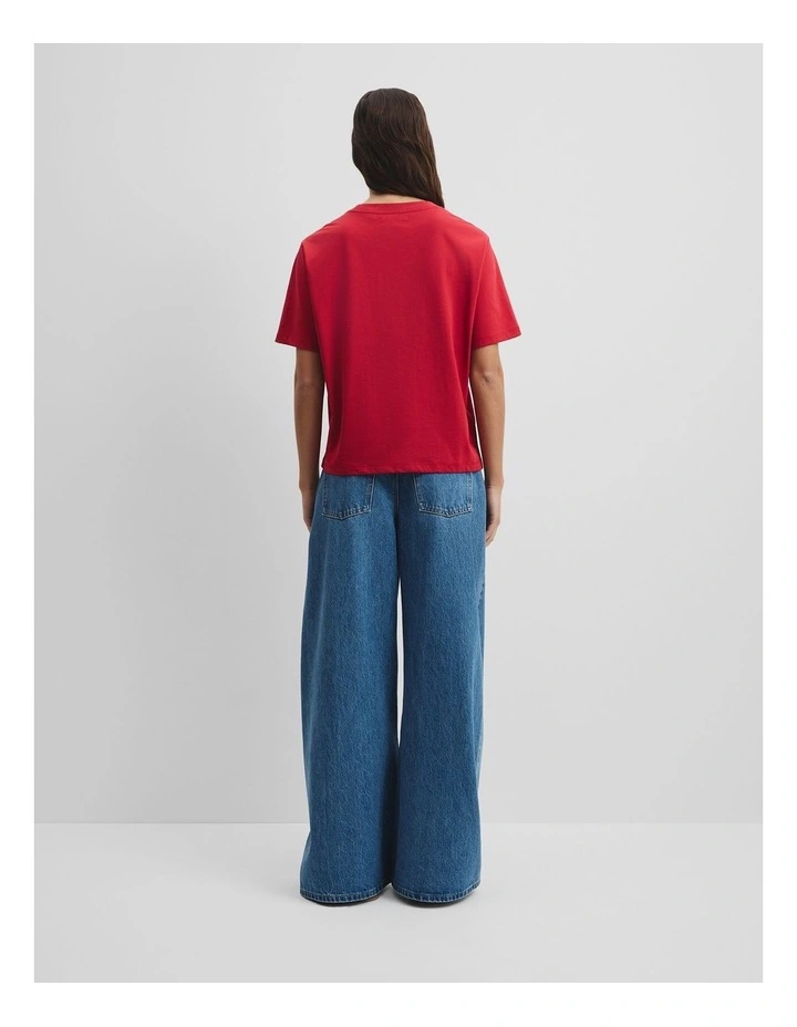 Australian Cotton Cr Logo T-shirt in Garnet image 4