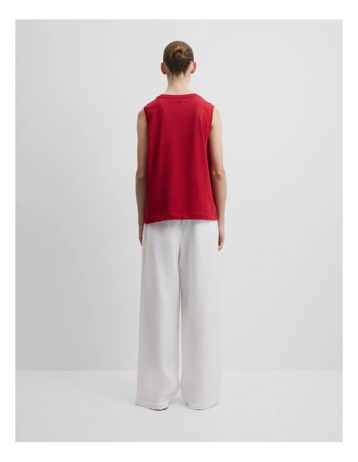 Australian Cotton Relaxed Crew Tank in Garnet image 4